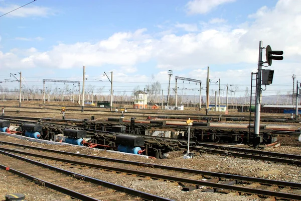 Workflow Rail Yard Formation Freight Trains — Stock Photo, Image