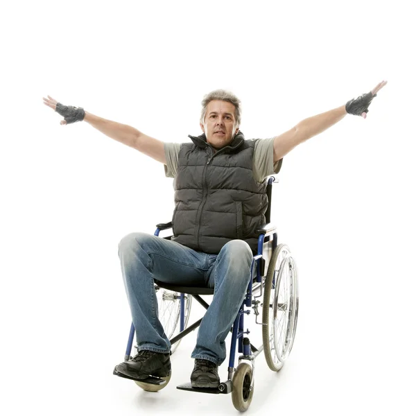 Man on wheelchair — Stock Photo, Image