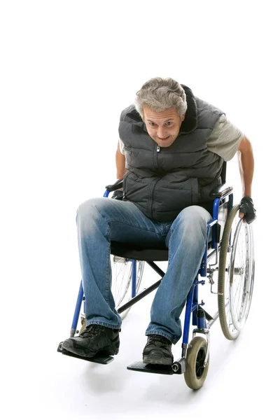 Человек на инвалидной коляске — стоковое фото