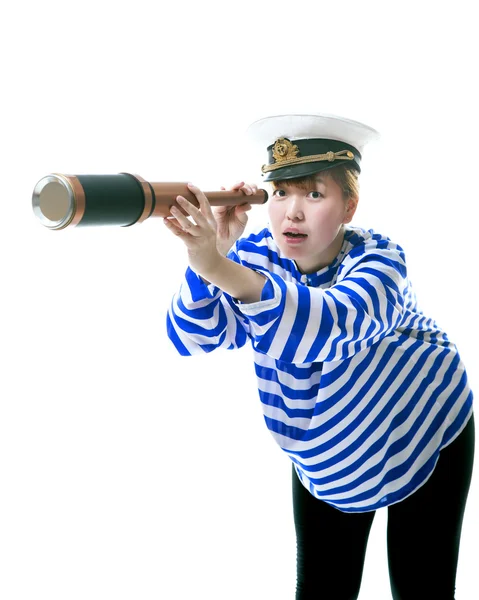 Смешная женщина-моряк — стоковое фото