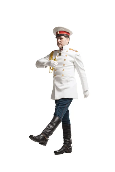 Man in russian officer coat — Stock Photo, Image