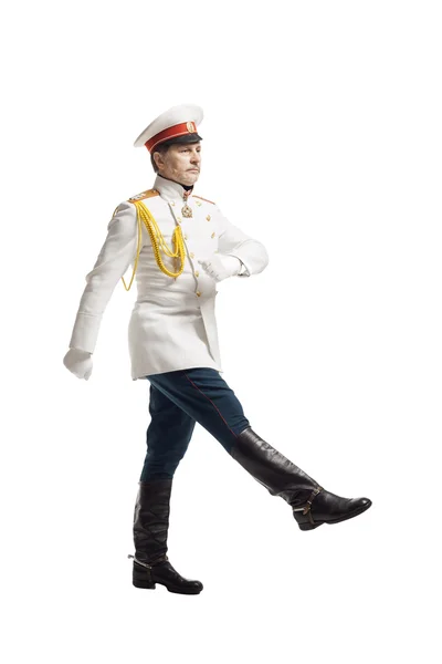 Man in russian officer coat — Stock Photo, Image