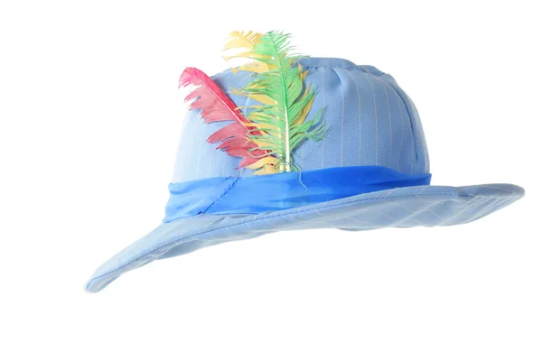 Moda elegante chapéu elegante com penas — Fotografia de Stock
