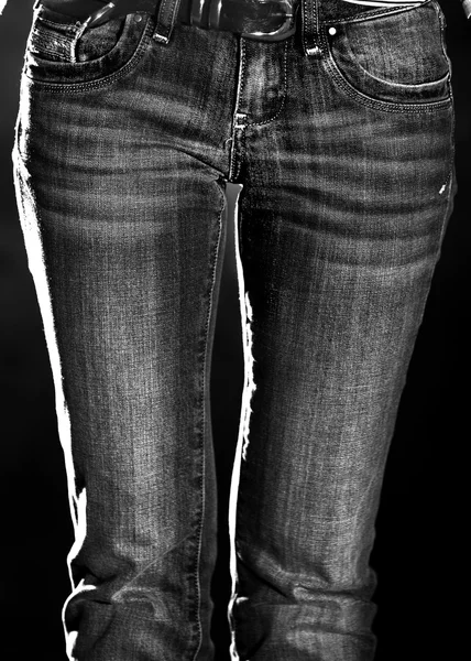 Kot pantolon ince kadın — Stok fotoğraf