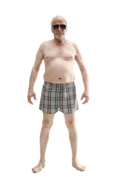 senior man with belly