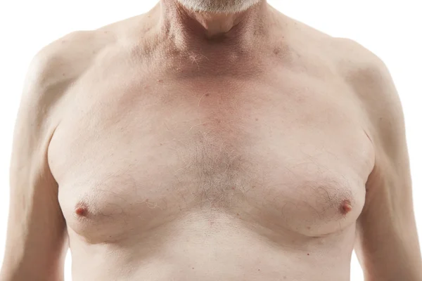 senior man with naked torso