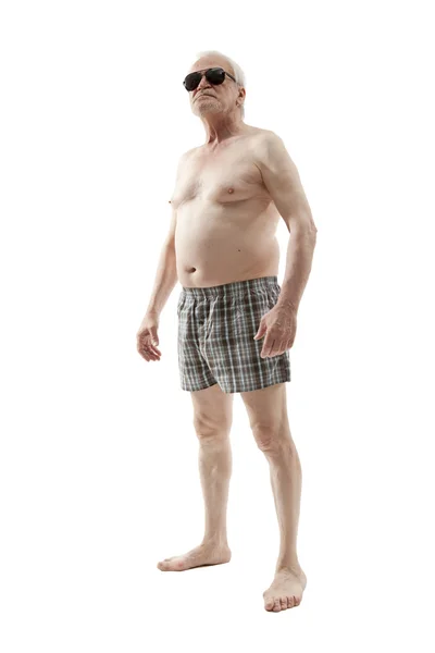 Senior man with belly — Stockfoto