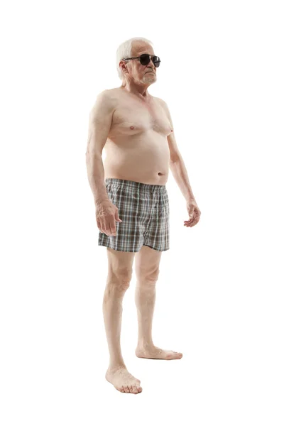 Senior man with belly — Stockfoto