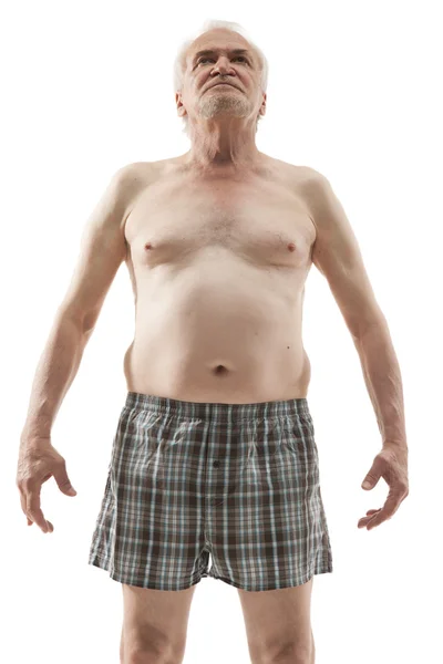 Homem idoso com barriga — Fotografia de Stock
