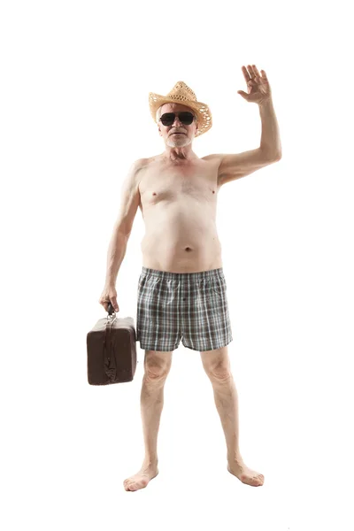 Glad äldre man — Stockfoto