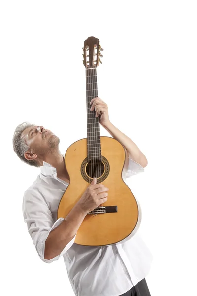 Homem tocando guitarra acústica — Fotografia de Stock