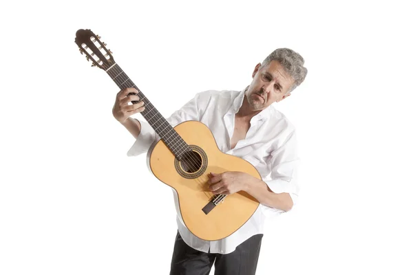 Homem tocando guitarra acústica — Fotografia de Stock