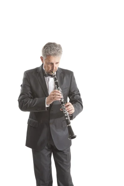 Man playing clarinet — Stock Photo, Image
