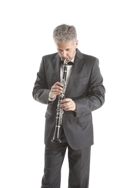 Man playing clarinet — Stock Photo, Image