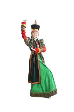 Kadın dans eden Ulusal Buryat dans