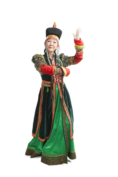 Woman dancing  national Buryat dance — Stock Photo, Image