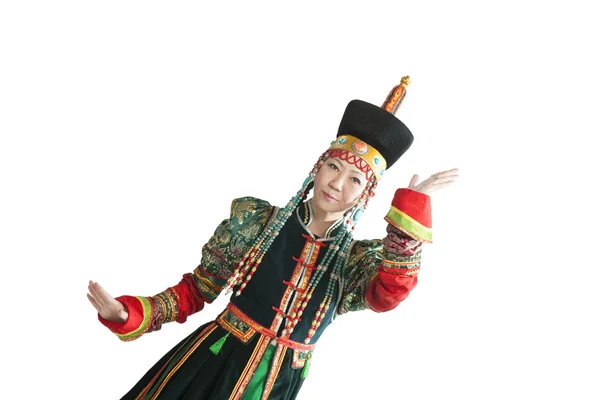 Woman dancing  national Buryat dance — Stock Photo, Image