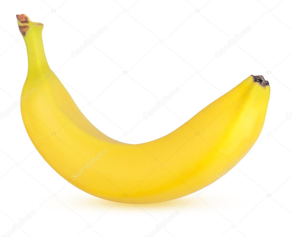 Single banana isolated