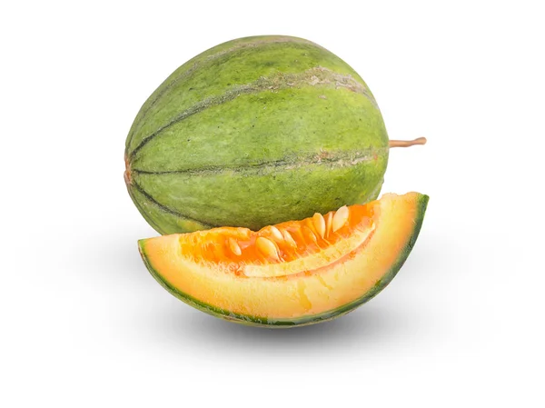 Cantaloupemelon isolerade — Stockfoto