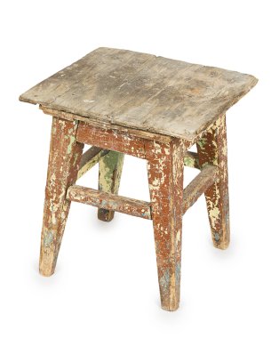 Old wooden stool clipart