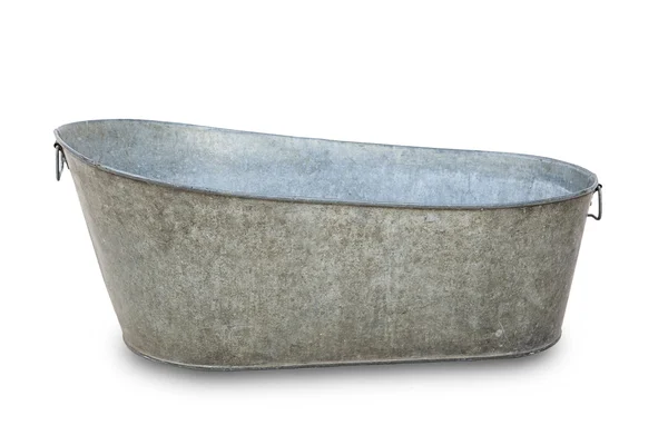 Leere Metallbadewanne — Stockfoto