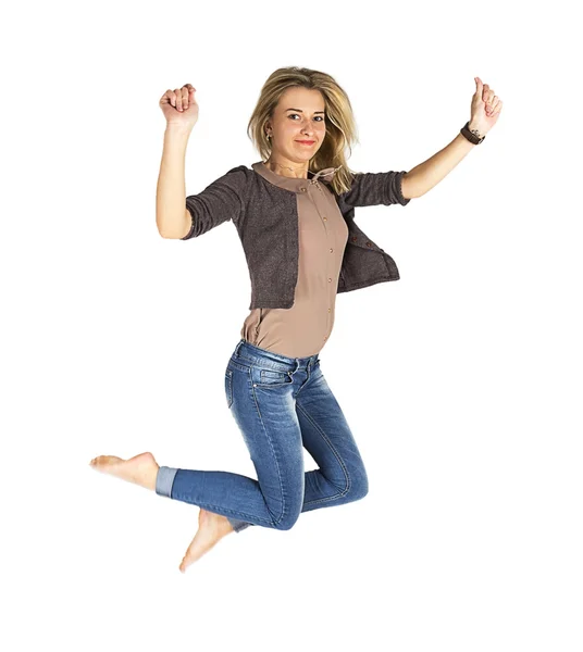 Young woman jumping — Stock Photo, Image