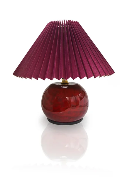 Lámpara de mesa roja con sombra — Foto de Stock
