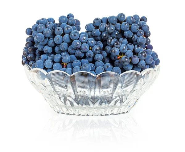 Raisins bleus dans un vase en verre — Photo