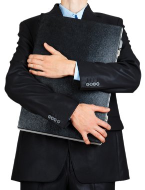 iş adamı siyah takım elinde tutan evrak çantası