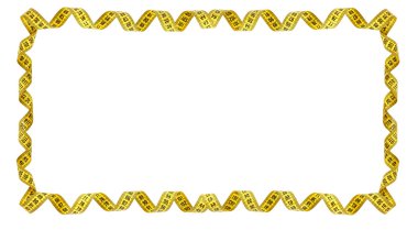 Frame of yellow measuring tape clipart