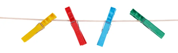 Kleurrijke kunststof wasknijpers — Stockfoto