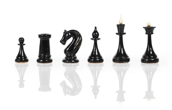 Svart chess siffror — Stockfoto