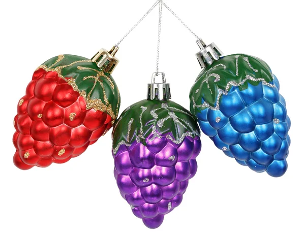 Three Christmas toys pine cones — Stock Photo, Image