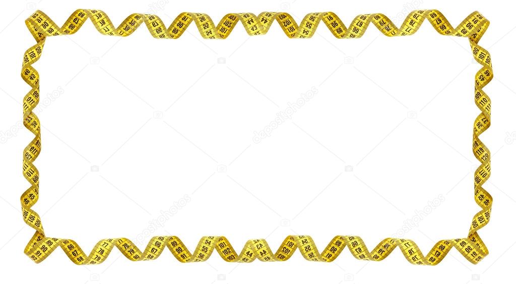 Frame of yellow measuring tape