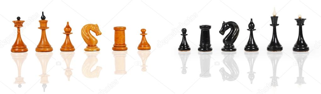 White and black chess figures