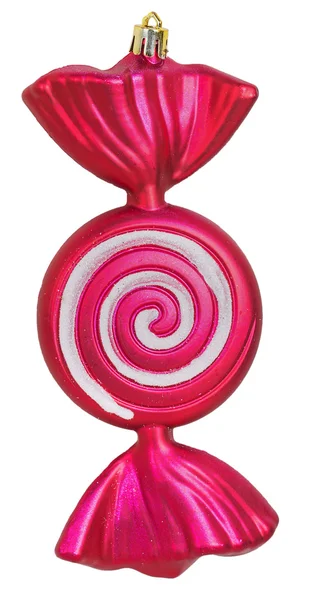 Bright Christmas tree toy pink candy — Stock Photo, Image