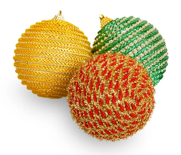 Três bolas de Natal — Fotografia de Stock