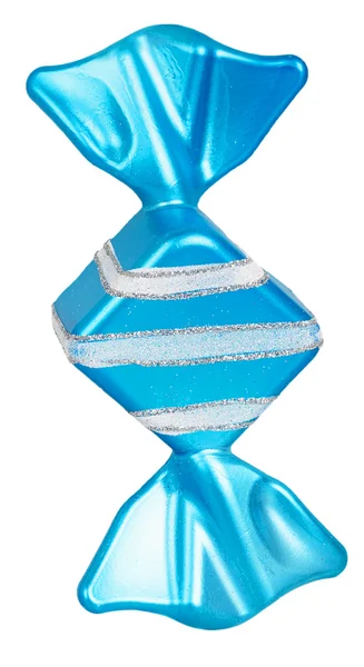 Bright Christmas tree toy blue candy — Stock Photo, Image