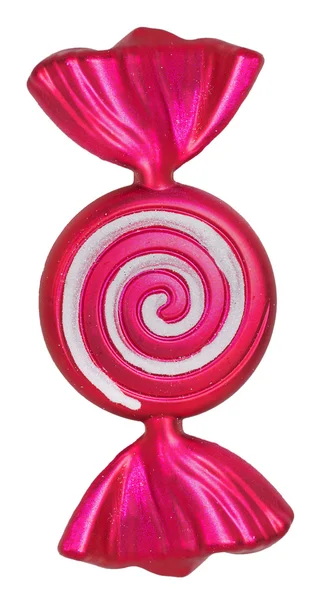 Bright Christmas tree toy pink candy — Stock Photo, Image