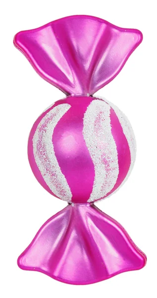 Bright Christmas tree toy pink candy — Stock Photo, Image