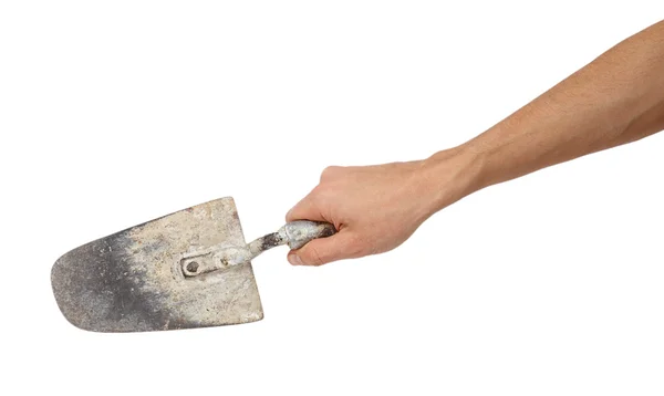 Building trowel in male hand — Stock Photo, Image