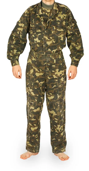 Man in camouflage jacket and pants — Stock Photo, Image