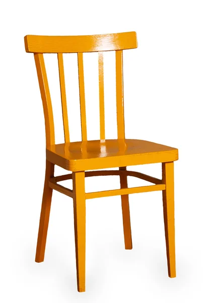 Желтый деревянный стул — стоковое фото