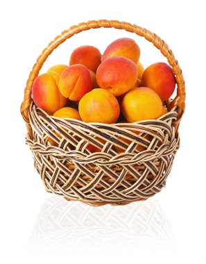 Hasır sepette olgun kayısılar