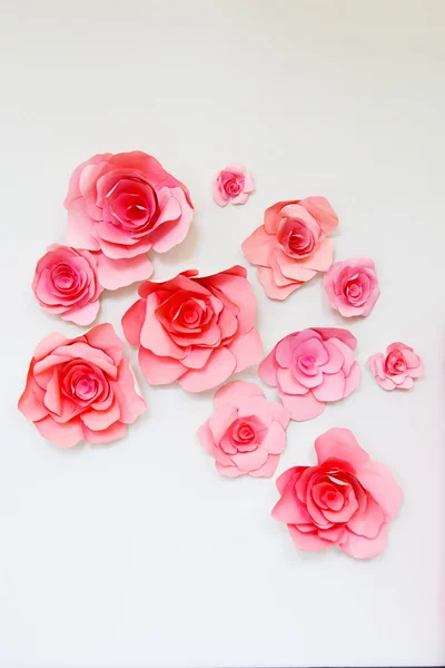 Paper pink decorative flowers — Stock Photo, Image