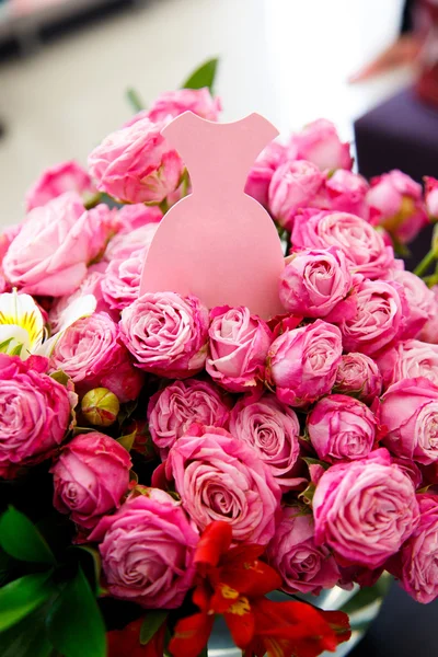 One card in the form of pink dress — Stock Photo, Image