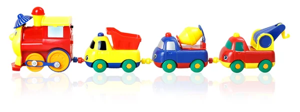 Colorful children's train with wagons — Stock Photo, Image