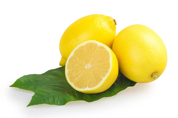 Citron frukt med blad — Stockfoto