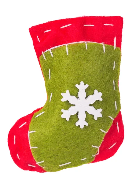 Christmas sock fabric with snowflake decoration — Stock Photo, Image