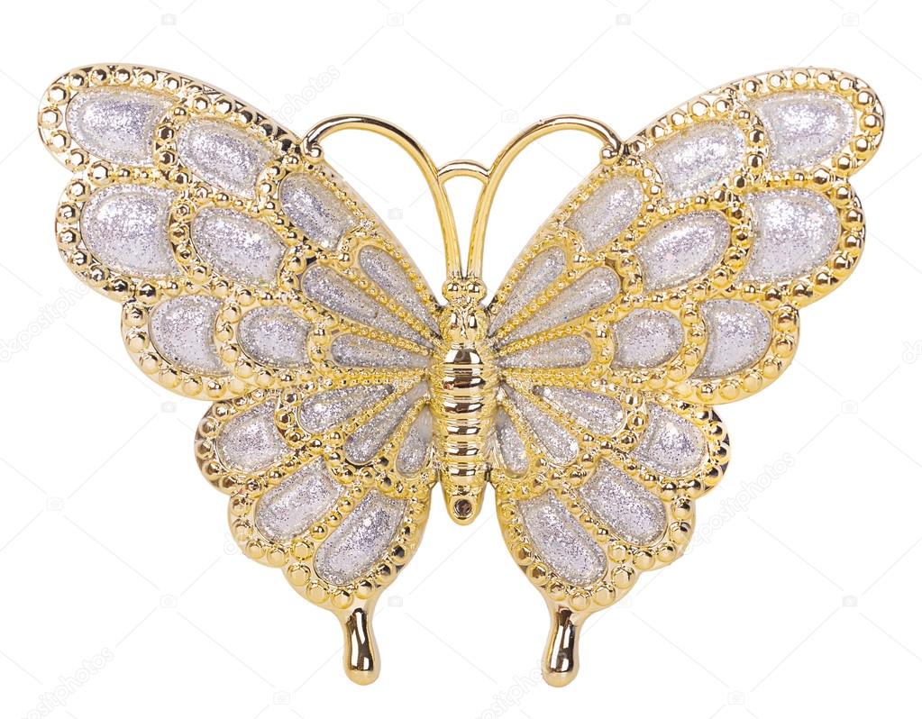 Gold butterfly decoration